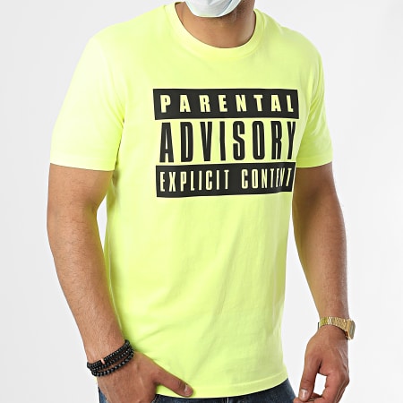 Parental Advisory - Tee Shirt Logo Jaune Fluo
