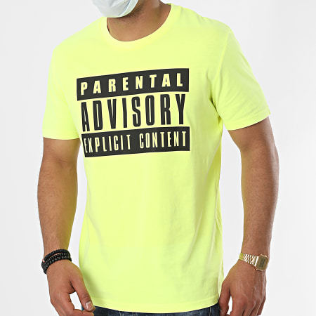 Parental Advisory - Tee Shirt Logo Jaune Fluo