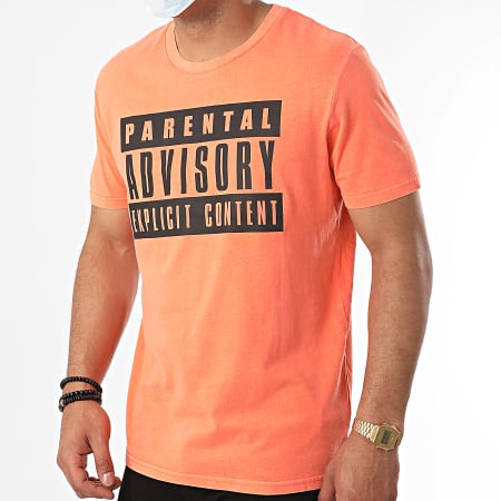 Parental Advisory - Tee Shirt Logo Orange Fluo