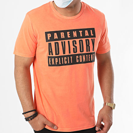 Parental Advisory - Tee Shirt Logo Orange Fluo