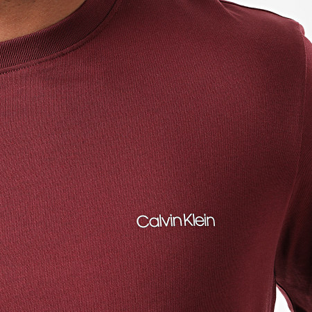 Calvin Klein - Tee Shirt Cotone Petto Logo 3307 Bordeaux