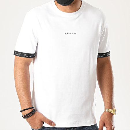 Calvin Klein - Tee Shirt Logo Cuff 5573 Blanc