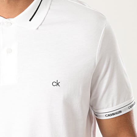Calvin Klein - Polo Manches Courtes Liquid Touch Logo Cuff 5580 Blanc