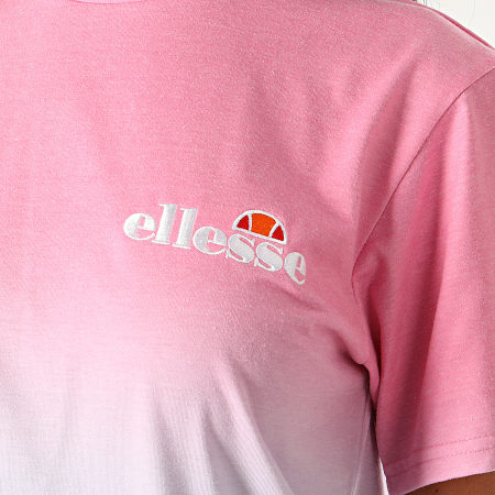 Ellesse - Tee Shirt Femme Labney Fade SGF09287 Rose Blanc Dégradé