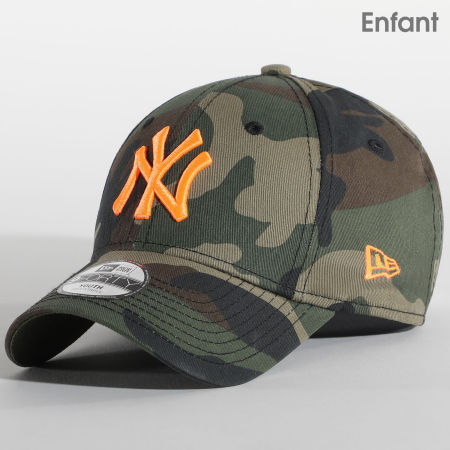 New Era - Casquette Enfant 9Forty New York Yankees Essential 940 12381205 Vert Kaki Marron Orange