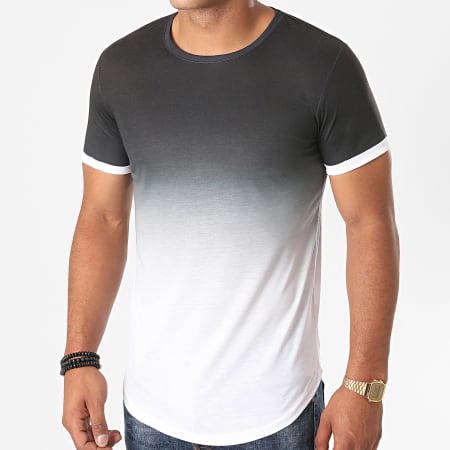 LBO - Tee Shirt Oversize Dégradé Avec Revers 1154 Noir Blanc