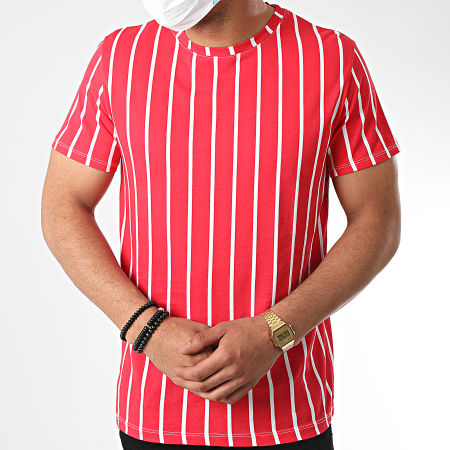 Aarhon - Tee Shirt A Rayures 92551 Rouge