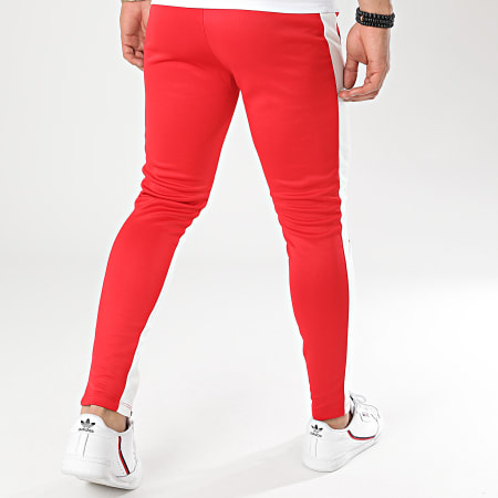 Aarhon - Pantalon Jogging A Bandes 23817 Rouge Blanc