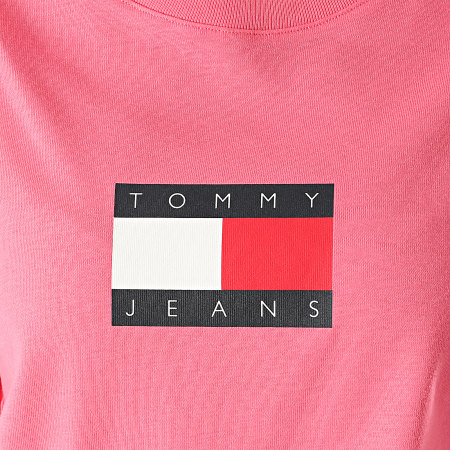 Tommy Jeans - Tee Shirt Femme Tommy Flag 8471 Rose Fushia