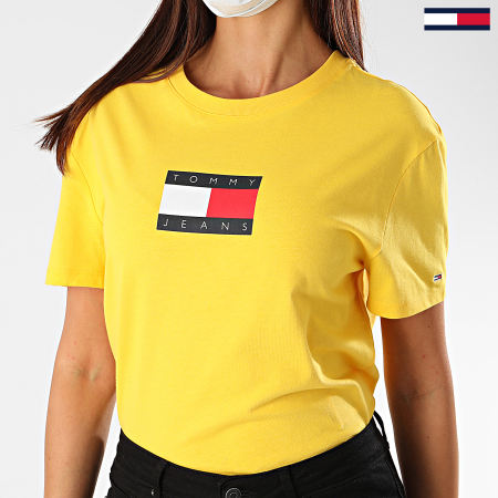Tommy Jeans - Tee Shirt Femme Tommy Flag 8471 Jaune
