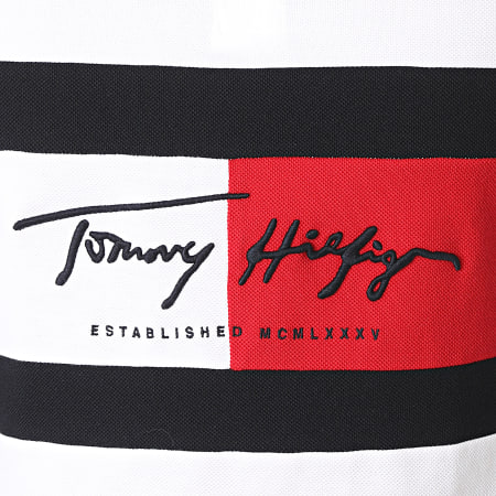 Tommy Hilfiger - Polo Manches Courtes Slim Autograph Flag 4159 Blanc