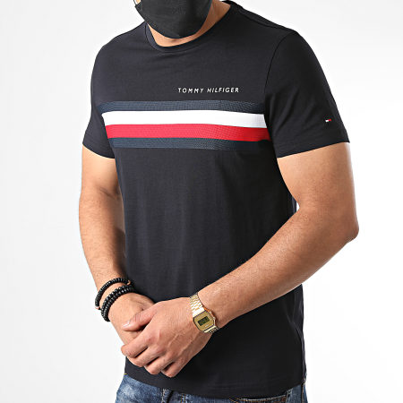 Tommy Hilfiger - Tee Shirt Global Stripe 4337 Bleu Marine