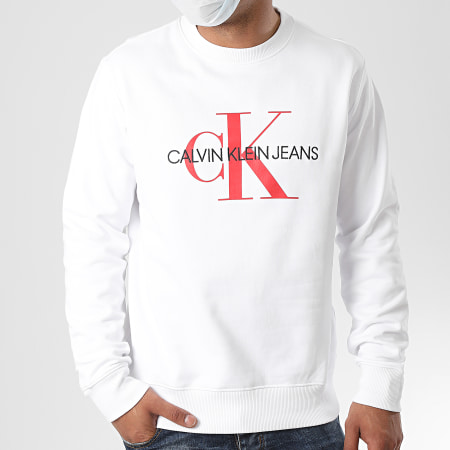 Calvin Klein - Sweat Crewneck Monogram Regular 5595 Blanc
