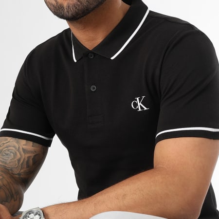 Calvin Klein - Polo Manches Courtes Slim Tipping 5603 Noir