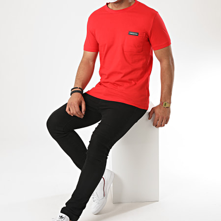 Calvin Klein - Tee Shirt Poche Institutional 5613 Rouge
