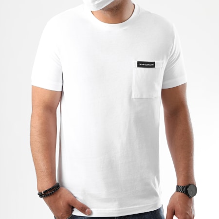 Calvin Klein - Tee Shirt Poche Institutional 5613 Blanc