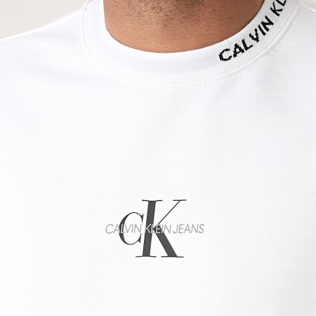Calvin Klein - Sweat Crewneck Center Monogram 5879 Blanc