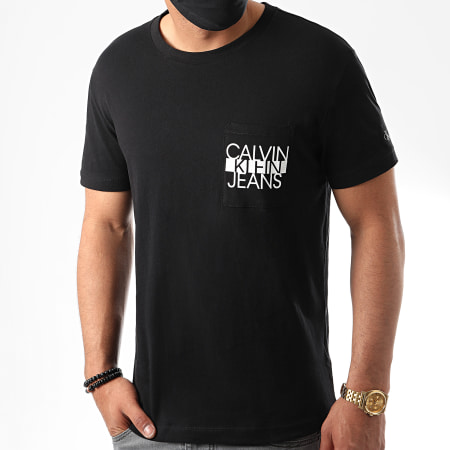 Calvin Klein - Tee Shirt Poche CKJ Colorblock 6047 Noir
