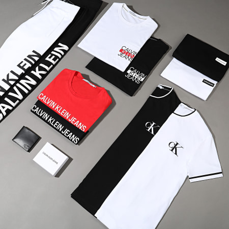 Calvin Klein - Tee Shirt Poche CKJ Colorblock 6047 Blanc
