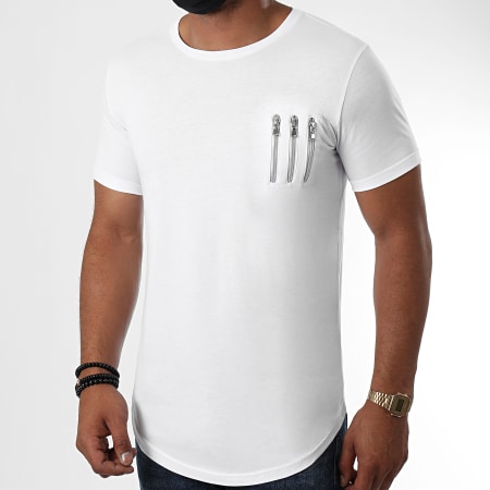 LBO - Tee Shirt Oversize Avec Zips 1130 Blanc