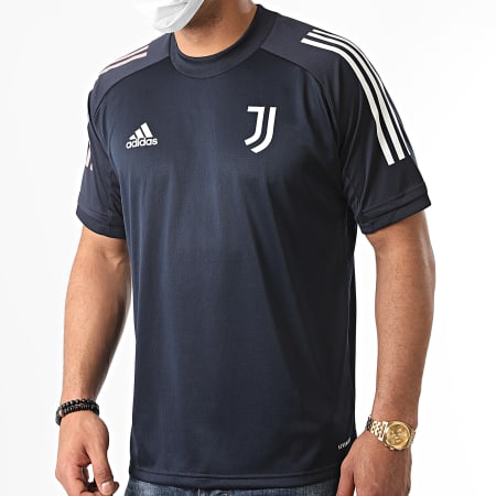 Adidas Performance - Tee Shirt De Sport A Bandes Juventus FR4268 Bleu Marine