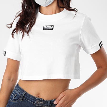 Adidas Originals - Tee Shirt Crop Femme FM2516 Blanc