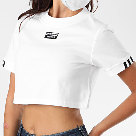 Adidas Originals - Tee Shirt Crop Femme FM2516 Blanc