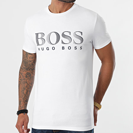 BOSS - Tee Shirt 50407774 Blanc Bleu Marine