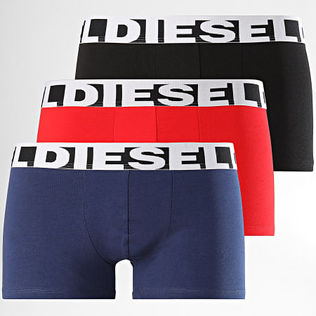 Diesel - Confezione da 3 boxer Shawn 00SAB2-0PAWE Nero Rosso Navy