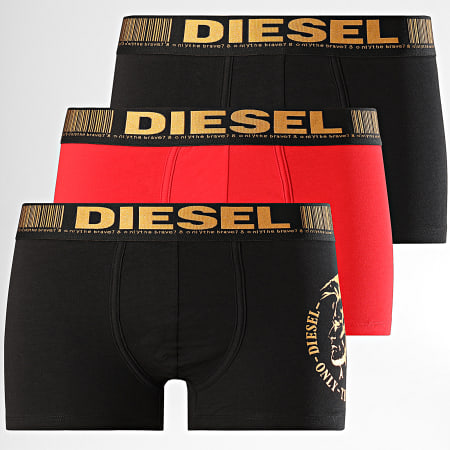 Diesel - Lot De 3 Boxers Damien 00ST3V-0IAZE Noir Rouge Doré