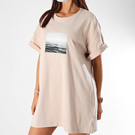 Sixth June - Robe Tee Shirt Femme W4136VTS Beige