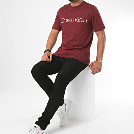 Calvin Klein - Tee Shirt Calvin Cotton Front Logo 3078 Bordeaux