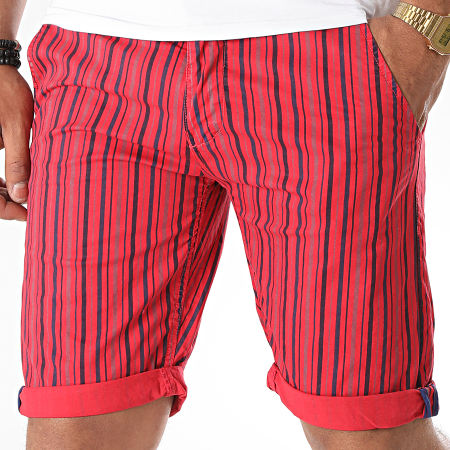 MTX - Short Chino A Rayures XH22103 Rouge