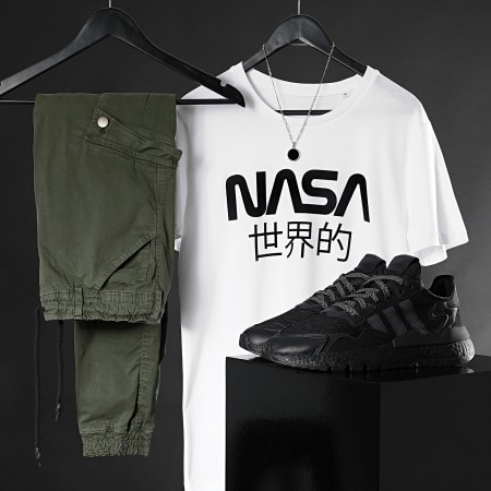 NASA - Maglietta con logo Giappone Bianco Nero