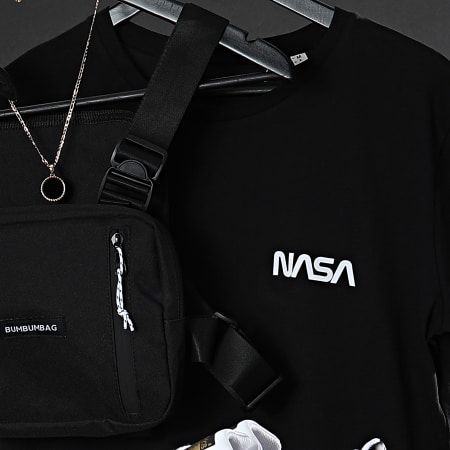 NASA - Camiseta Simple Pecho Negro Blanco