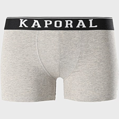 Kaporal - Lot De 3 Boxers Quad Noir Blanc Gris