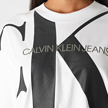 Calvin Klein - Robe Tee Shirt Femme Large CK Oversized 3829 Blanc