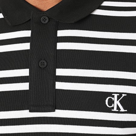 Calvin Klein - Polo Manches Courtes A Rayures 5693 Noir Blanc