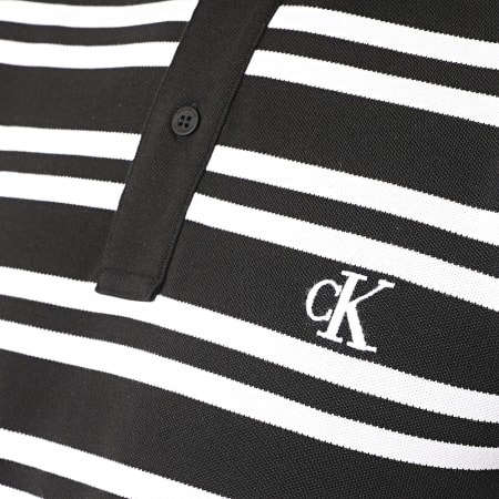 Calvin Klein - Polo Manches Courtes A Rayures 5693 Noir Blanc