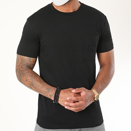 Calvin Klein - Tee Shirt Poche Embossed Pocket 5719 Noir