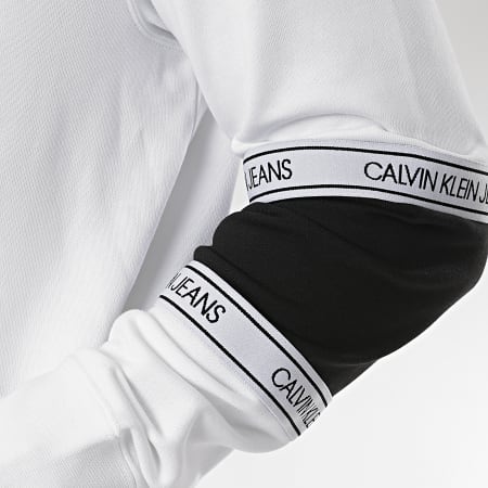 Calvin Klein - Sweat Capuche Blocking Logo Tape 6052 Blanc Noir