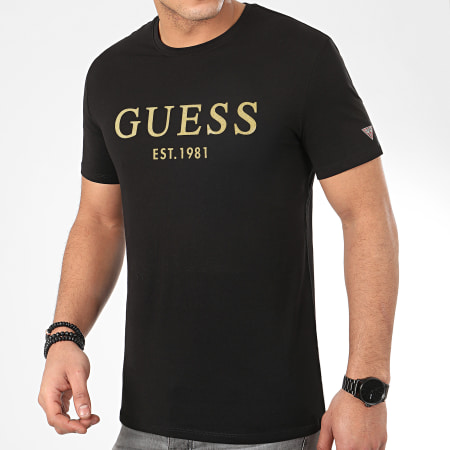 Guess - Tee Shirt M0YI72-J1300 Noir Doré