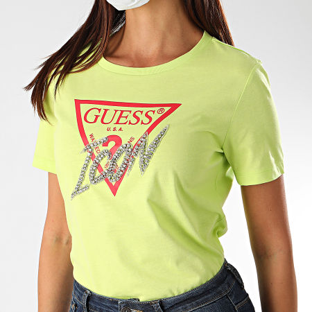 Guess - Tee Shirt Femme W0YI32-I3Z00 Strass Vert
