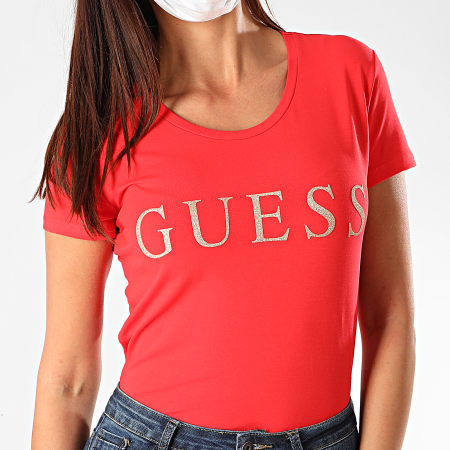 Guess - Tee Shirt Femme W0YI0L-J1300 Rouge Doré