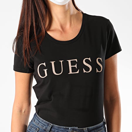 Guess - Tee Shirt Femme W0YI0L-J1300 Noir Doré