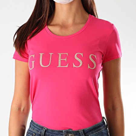 Guess - Tee Shirt Femme W0YI0L-J1300 Fushia Doré