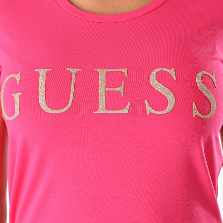 Guess - Tee Shirt Femme W0YI0L-J1300 Fushia Doré
