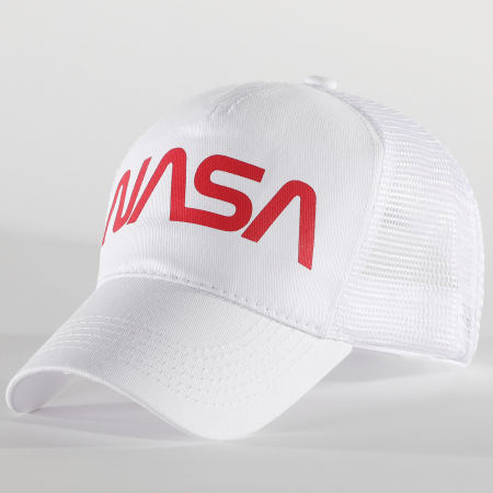NASA - Casquette Trucker Worm Logo Blanc