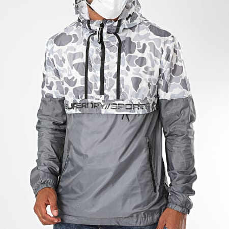 Superdry - Coupe-Vent Capuche Camouflage Urban Overhead MS300085A Gris