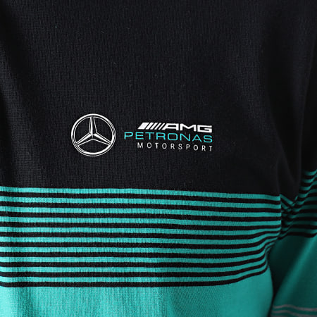 AMG Mercedes - Polo Manches Courtes 141101019 Gris Chiné Noir Turquoise